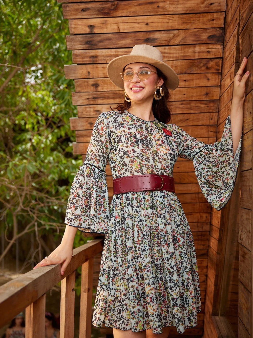 Bhanuni by Jyoti for Anthropologie Libra boho tunic dress bell sleeves